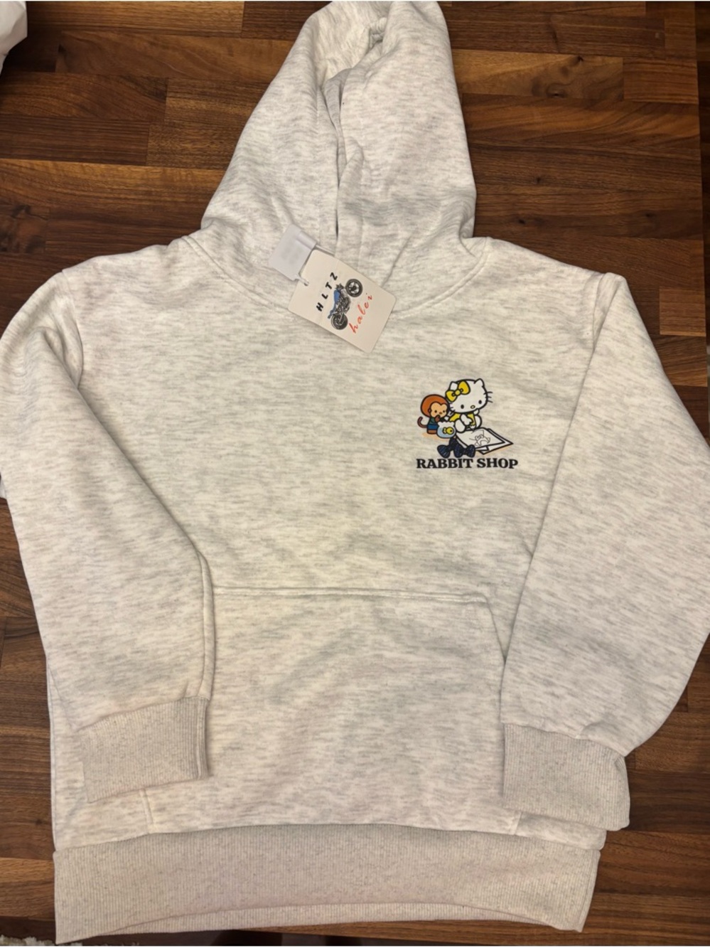 Kids' Light Gray Graphic Hoodie
